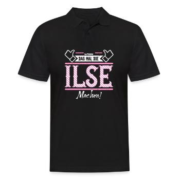 Ilse Geschenkidee Geschenk Geburtstag - Männer Poloshirt - Schwarz - Vorne - Kai (181cm)