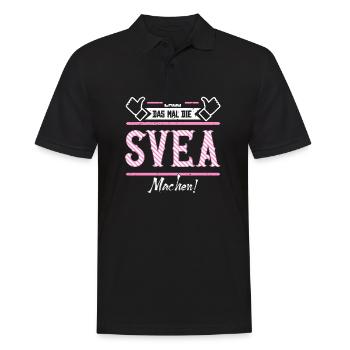 Svea Geschenkidee Geschenk Geburtstag - Männer Poloshirt - Schwarz - Vorne - Kai (181cm)