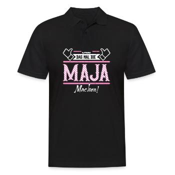 Maja Geschenkidee Geschenk Geburtstag - Männer Poloshirt - Schwarz - Vorne - Kai (181cm)