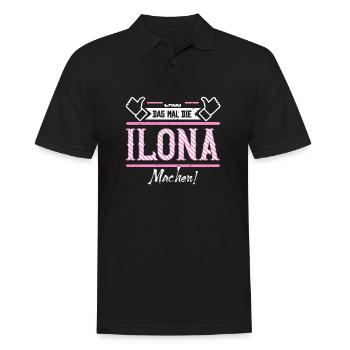 Ilona Geschenkidee Geschenk Geburtstag - Männer Poloshirt - Schwarz - Vorne - Kai (181cm)