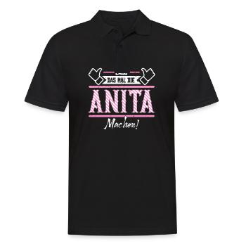 Anita Geschenkidee Geschenk Geburtstag - Männer Poloshirt - Schwarz - Vorne - Kai (181cm)