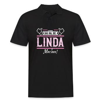 Linda Geschenkidee Geschenk Geburtstag - Männer Poloshirt - Schwarz - Vorne - Kai (181cm)
