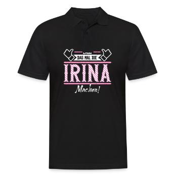 Irina Geschenkidee Geschenk Geburtstag - Männer Poloshirt - Schwarz - Vorne - Kai (181cm)