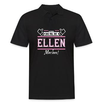 Ellen Geschenkidee Geschenk Geburtstag - Männer Poloshirt - Schwarz - Vorne - Kai (181cm)
