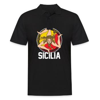 Sizilien flagge Sizilien Palermo Italien - Männer Poloshirt - Schwarz - Vorne - Kai (181cm)