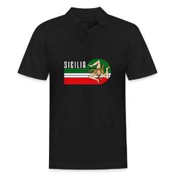 Sizilien flagge Sizilien Palermo Italien - Männer Poloshirt - Schwarz - Vorne - Kai (181cm)