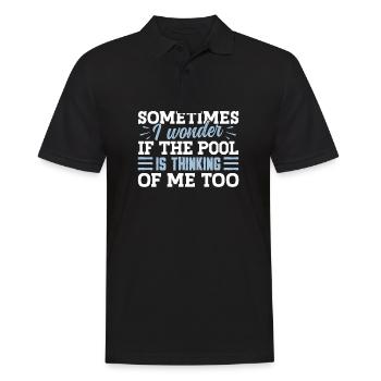 Sometimes I Wonder If The Pool Is Thinking Of Me - Men's Polo Shirt - black - Front - Kai (181cm)
