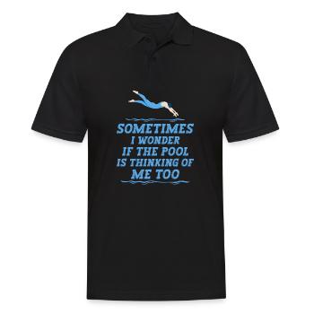 Sometimes I Wonder If The Pool Is Thinking Of Me - Men's Polo Shirt - black - Front - Kai (181cm)
