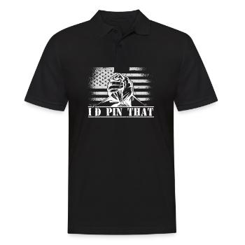Armwrestler USA-Flaggen-Handdrücken - Männer Poloshirt - Schwarz - Vorne - Kai (181cm)