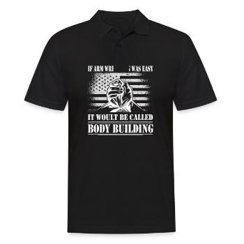 Armwrestler USA-Flaggen-Handdrücken - Männer Poloshirt - Schwarz - Vorne - Kai (181cm)