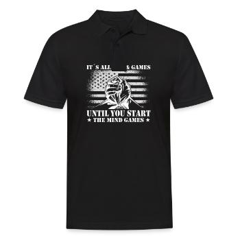 Armwrestler USA-Flaggen-Handdrücken - Männer Poloshirt - Schwarz - Vorne - Kai (181cm)