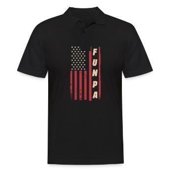 Funpa Us Flag Papa Opa Vatertag - Männer Poloshirt - Schwarz - Vorne - Kai (181cm)