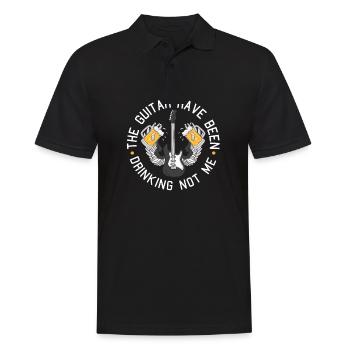 Lustiges E-Gitarren Spruch Motiv und Gitarrist - Männer Poloshirt - Schwarz - Vorne - Kai (181cm)