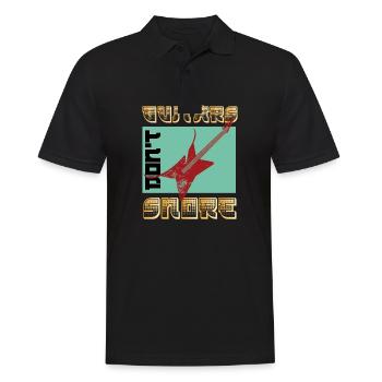 Lustiges E-Gitarren Spruch Motiv und Gitarrist - Männer Poloshirt - Schwarz - Vorne - Kai (181cm)