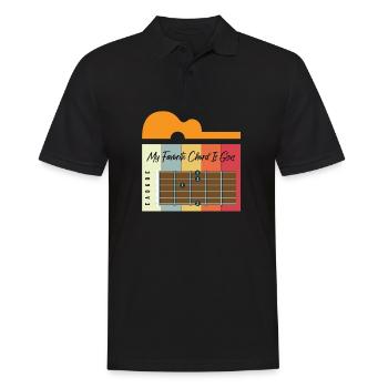 Vintage Retro Jesus Akustikgitarren Motiv - Männer Poloshirt - Schwarz - Vorne - Kai (181cm)