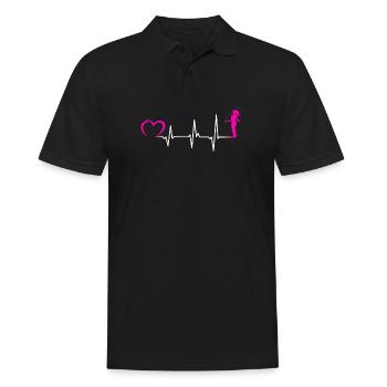 Heartbeat Jumping Rope Women - Men's Polo Shirt - black - Front - Kai (181cm)
