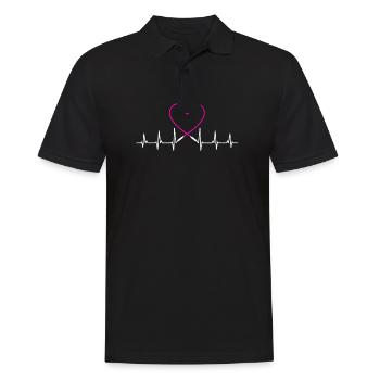 Heartbeat Jumping Rope Women - Men's Polo Shirt - black - Front - Kai (181cm)