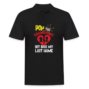 pop le a récupéré mon nom de famille Design - Polo Homme - noir - Devant - Kai (181cm)