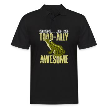 gigging is toad ally awesome Design for a sex - Men's Polo Shirt - black - Front - Kai (181cm)