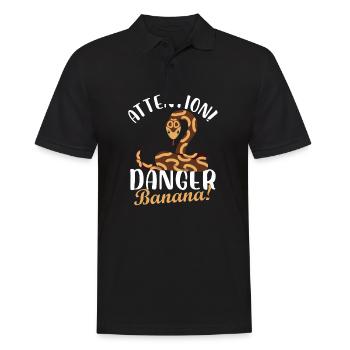 attention danger banane Design pour une blague de serpents - Polo Homme - noir - Devant - Kai (181cm)