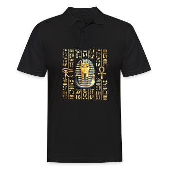 hiéroglyphes pharaon Conception pour un pharaon - Polo Homme - noir - Devant - Kai (181cm)