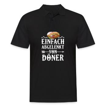 Einfach abgelenkt von Döner - Männer Poloshirt - Schwarz - Vorne - Kai (181cm)