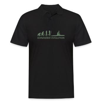 Kanadier Evolution Shirt mit Schrift - Männer Poloshirt - Schwarz - Vorne - Kai (181cm)