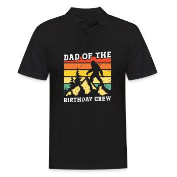 Bigfoot Party Supplies Dad Of The Birthday Crew - Men's Polo Shirt - black - Front - Kai (181cm)