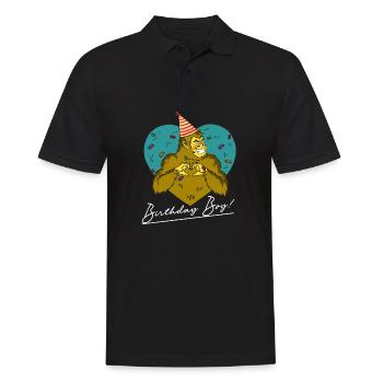 Bigfoot Party Supplies Birthday Boy Sasquatch - Men's Polo Shirt - black - Front - Kai (181cm)