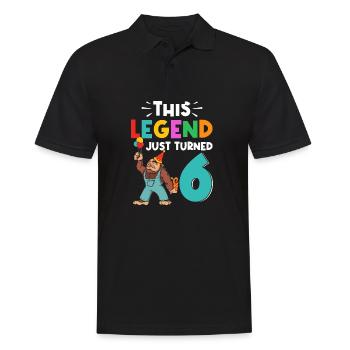 Bigfoot Party Supplies This Legend Just Turned 6 - Men's Polo Shirt - black - Front - Kai (181cm)