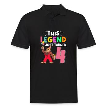 Bigfoot Party Supplies This Legend Just Turned 4 - Men's Polo Shirt - black - Front - Kai (181cm)
