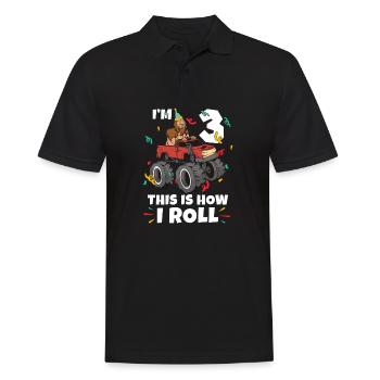 Bigfoot Party Supplies I'm 3 This Is How I Roll - Men's Polo Shirt - black - Front - Kai (181cm)