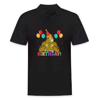 Bigfoot Party fournit C’est mon anniversaire - Polo Homme - noir - Devant - Kai (181cm)