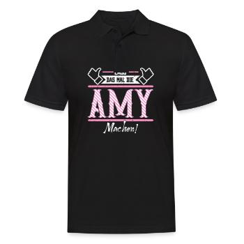 Amy Geschenkidee Geschenk Geburtstag - Männer Poloshirt - Schwarz - Vorne - Kai (181cm)
