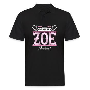 Zoe Geschenkidee Geschenk Geburtstag - Männer Poloshirt - Schwarz - Vorne - Kai (181cm)