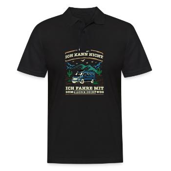 Wohnmobil Urlaub Camping Outdoor - Männer Poloshirt - Schwarz - Vorne - Kai (181cm)