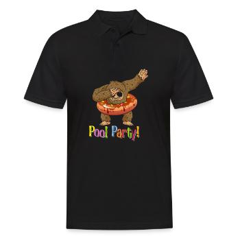 Bigfoot Party Supplies Sasquatch Pool Party - Men's Polo Shirt - black - Front - Kai (181cm)