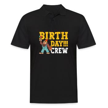Bigfoot Party Supplies Sasquatch Birthday Crew - Männer Poloshirt - Schwarz - Vorne - Kai (181cm)