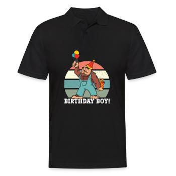 Bigfoot Party fournit Birthday Boy Sasquatch - Polo Homme - noir - Devant - Kai (181cm)