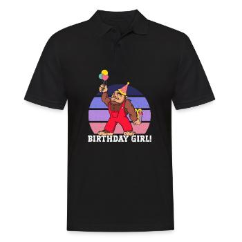 Bigfoot Party Supplies Birthday Girl Sasquatch - Men's Polo Shirt - black - Front - Kai (181cm)