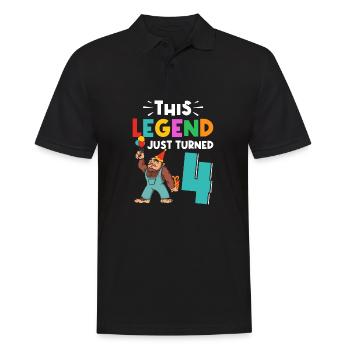 Bigfoot Party Supplies This Legend Just Turned 4 - Men's Polo Shirt - black - Front - Kai (181cm)
