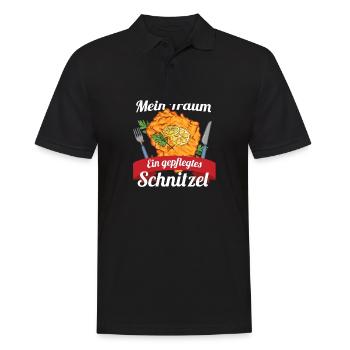 Mein Traum Ein gepflegtes Schnitzel - Männer Poloshirt - Schwarz - Vorne - Kai (181cm)