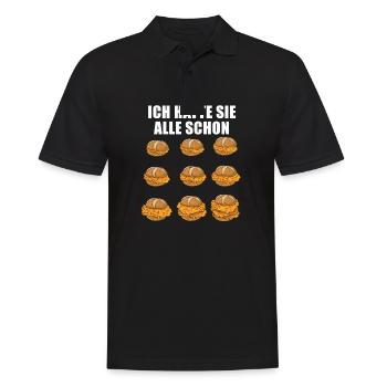 Schitzelbrötchen hatte ich alle schon - Männer Poloshirt - Schwarz - Vorne - Kai (181cm)