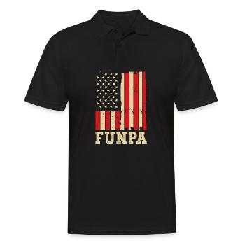 Funpa Us Flag Papa Opa Vatertag - Männer Poloshirt - Schwarz - Vorne - Kai (181cm)