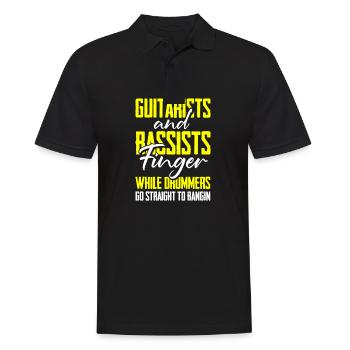 Lustiges Bass Gitarren Motiv und Gitarrist Rock - Männer Poloshirt - Schwarz - Vorne - Kai (181cm)