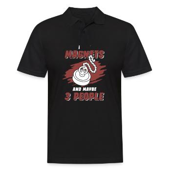 Magnetfischer Magnetangeln Schatzsuche - Männer Poloshirt - Schwarz - Vorne - Kai (181cm)