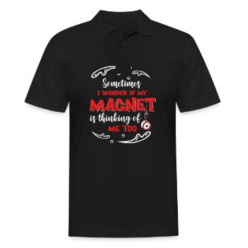 Magnetfischer Magnetangeln Schatzsuche - Männer Poloshirt - Schwarz - Vorne - Kai (181cm)