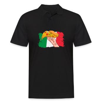 Italian Pizza Lover Italy Flag Pizza Making Pizza - Men's Polo Shirt - black - Front - Kai (181cm)