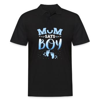 Mama sagt, Mädchen Geschlecht enthüllt neugeborenes Mädchen Baby - Männer Poloshirt - Schwarz - Vorne - Kai (181cm)