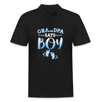 Opa sagt, dass das Geschlecht des Mädchens das neugeborene Mädchen Baby enthüllt - Männer Poloshirt - Schwarz - Vorne - Kai (181cm)